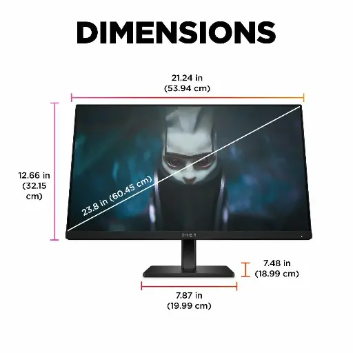 HPOpen Box OMEN 60.5 cm (23.8) FHD 165Hz Gaming Monitor - OMEN 24